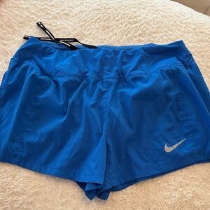 Nike Women's Bright Blue Athletic Running Shorts with Reflective Swoosh